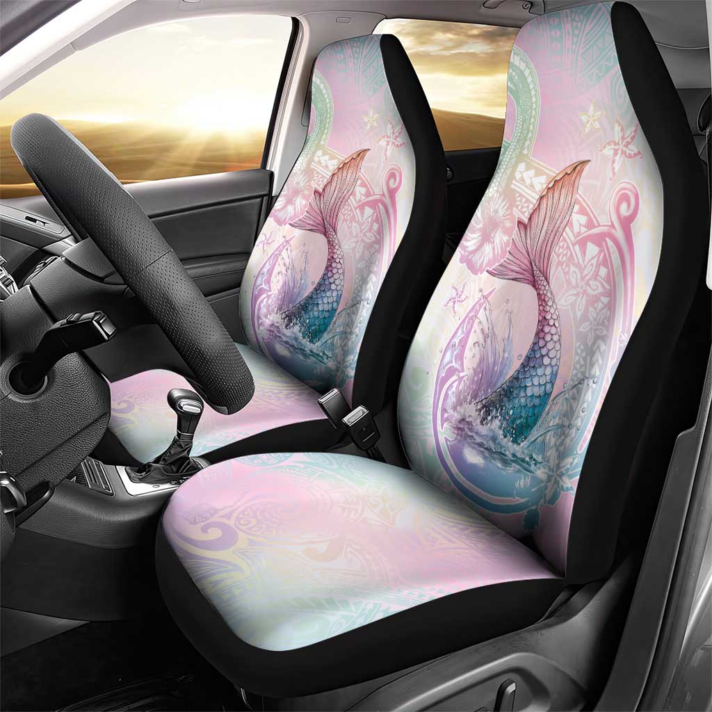Hawaii Mermaid Sweet Pastel Car Seat Cover Polynesian Pattern Fish Hook LT01 - Polynesian Pride