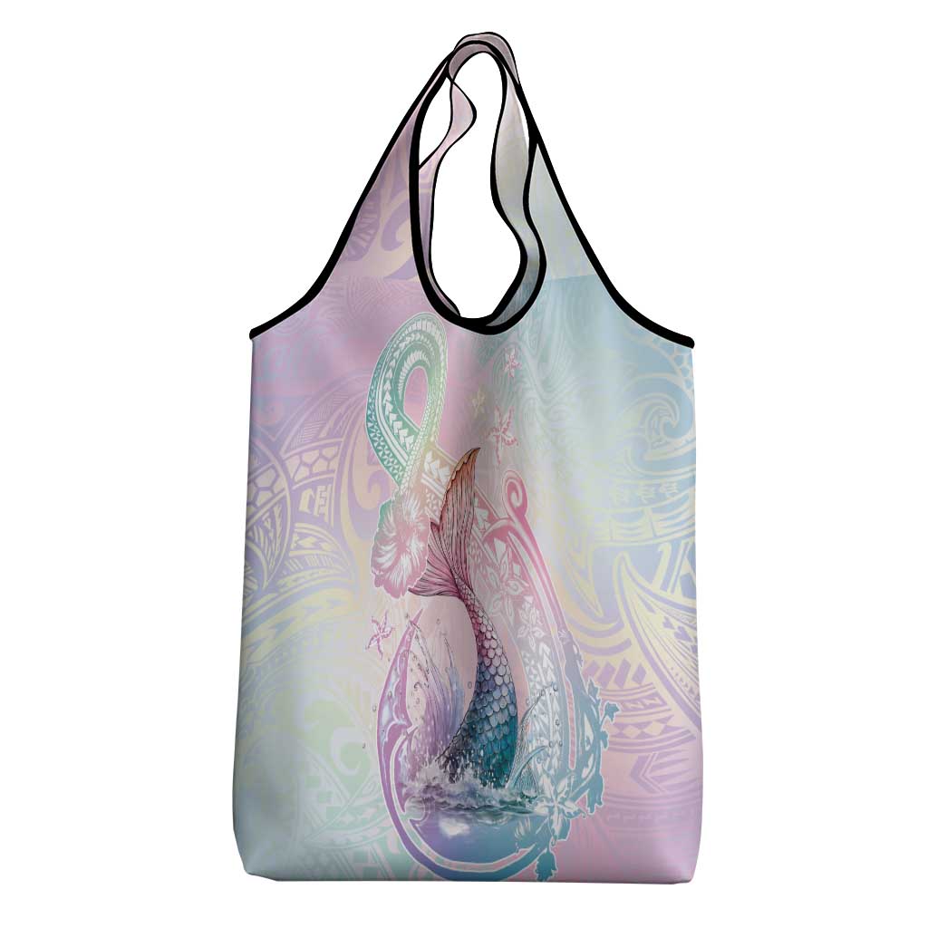 Hawaii Mermaid Sweet Pastel Grocery Bag Polynesian Pattern Fish Hook LT01 - Polynesian Pride