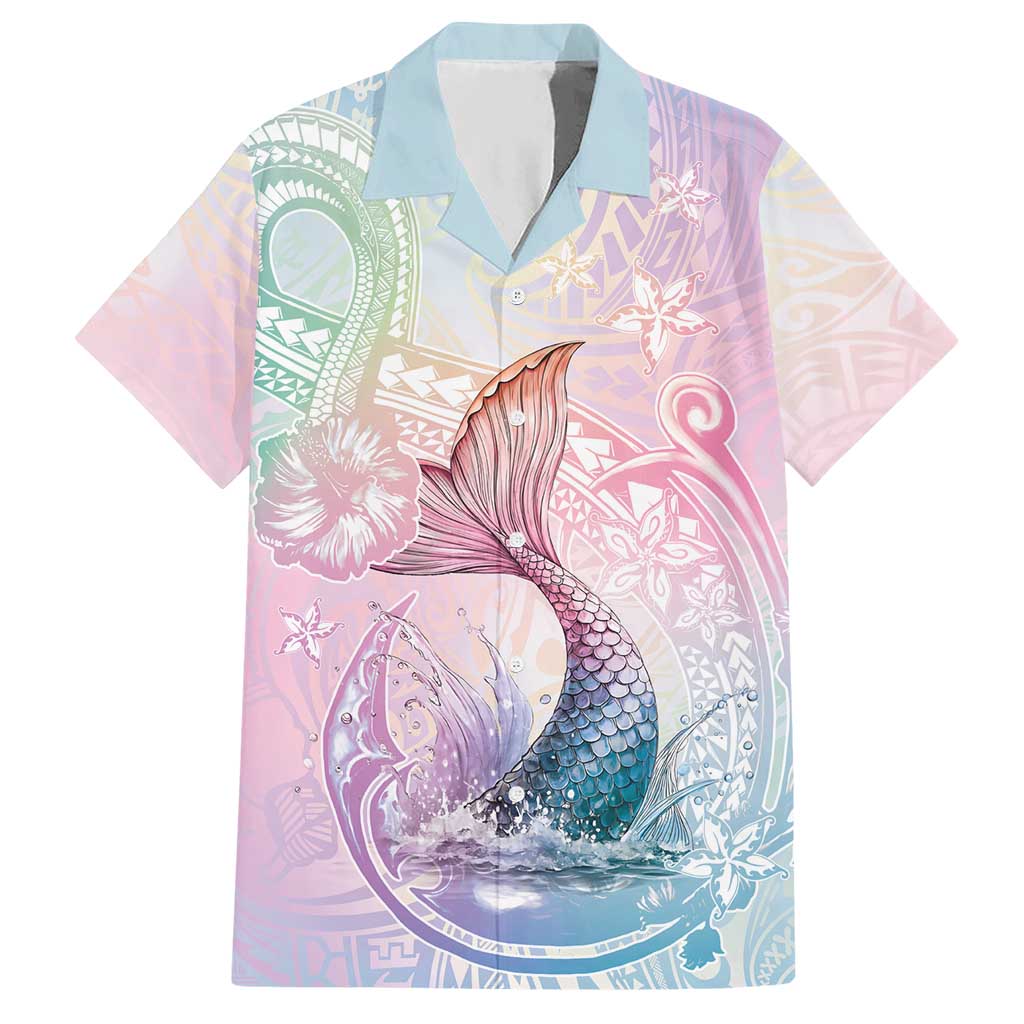 Hawaii Mermaid Sweet Pastel Hawaiian Shirt Polynesian Pattern Fish Hook LT01 Multicolor - Polynesian Pride
