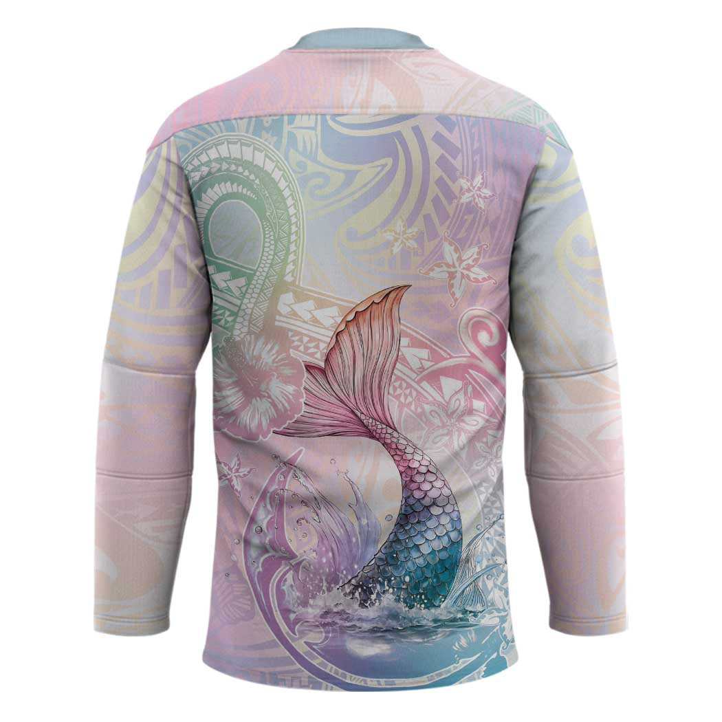 Hawaii Mermaid Sweet Pastel Hockey Jersey Polynesian Pattern Fish Hook LT01 - Polynesian Pride