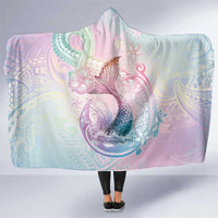 Hawaii Mermaid Sweet Pastel Hooded Blanket Polynesian Pattern Fish Hook LT01 One Size Multicolor - Polynesian Pride