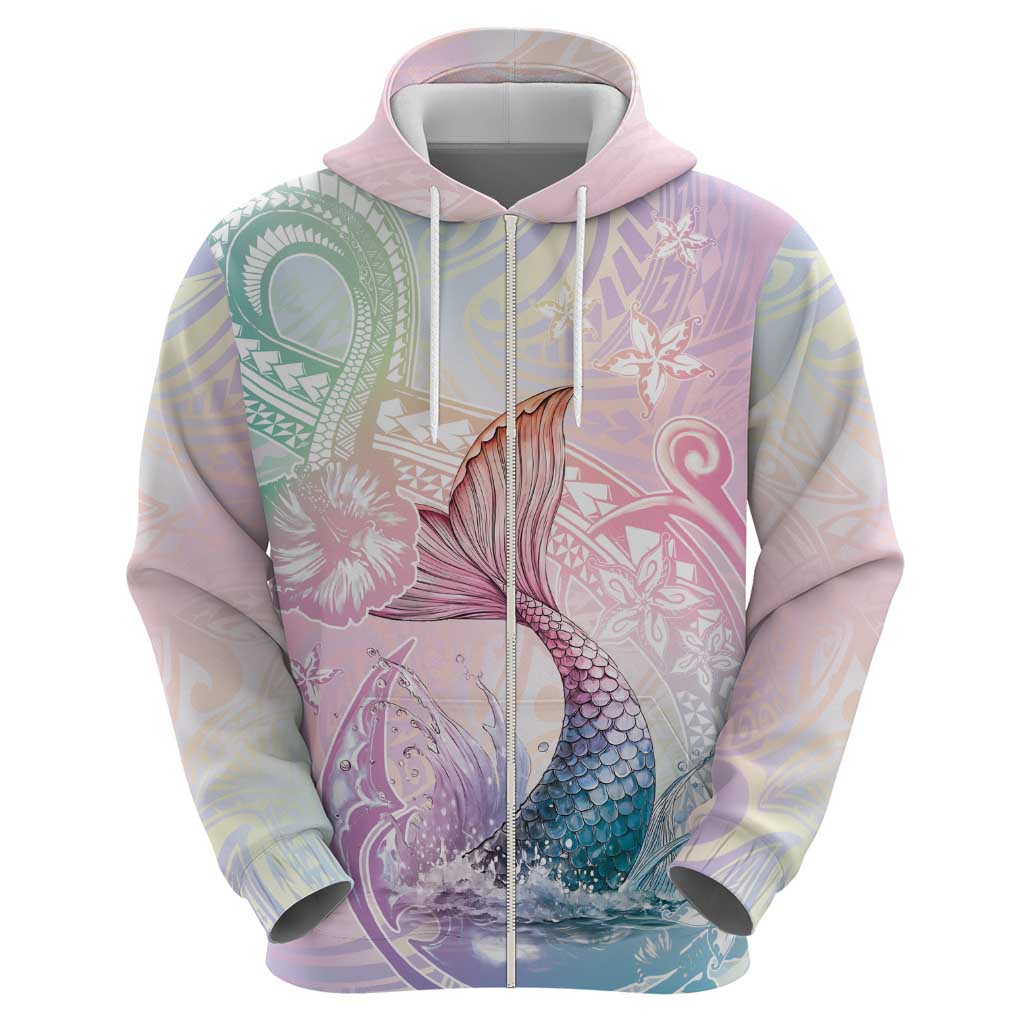 Hawaii Mermaid Sweet Pastel Hoodie Polynesian Pattern Fish Hook LT01 - Polynesian Pride