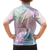 Hawaii Mermaid Sweet Pastel Kid Hawaiian Shirt Polynesian Pattern Fish Hook