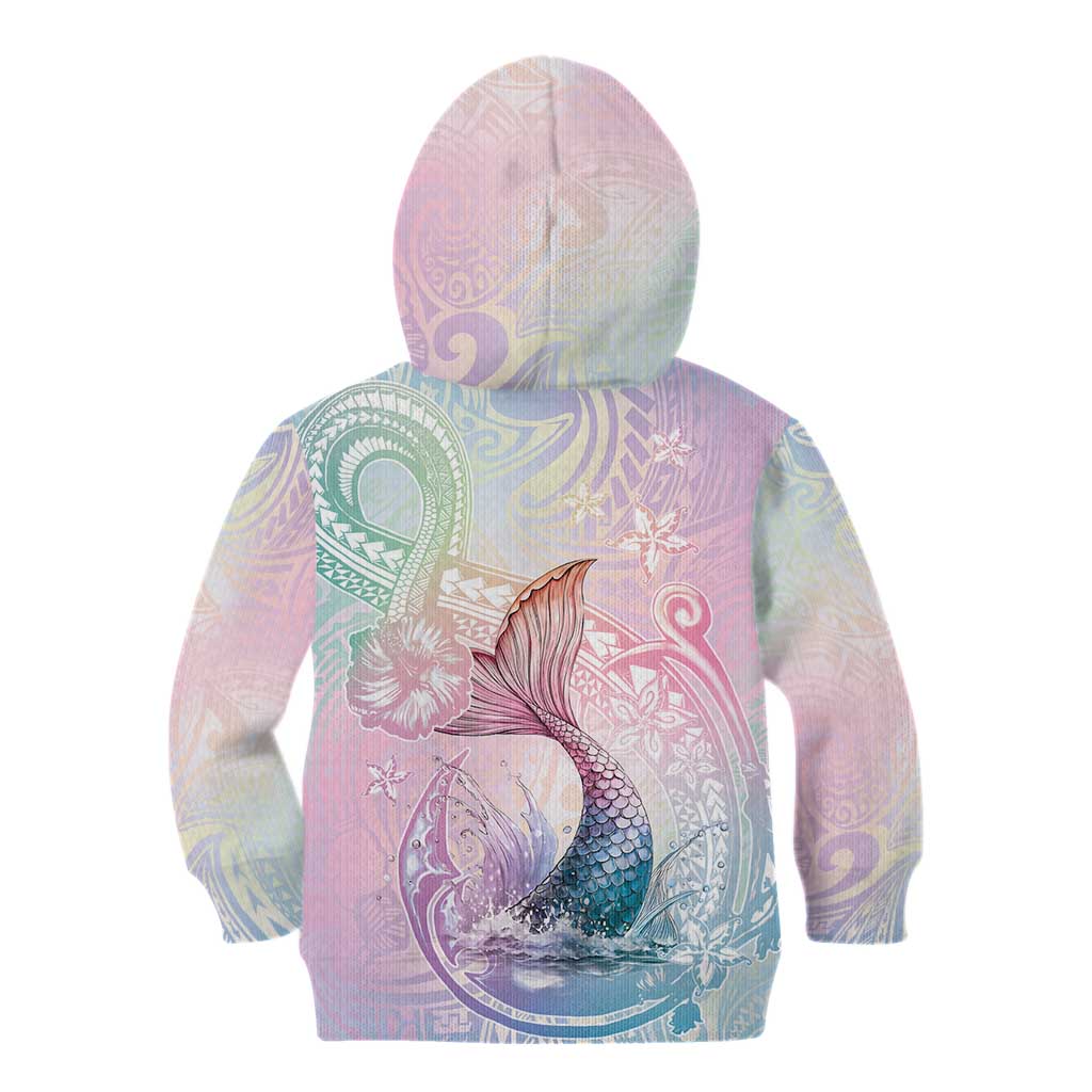 Hawaii Mermaid Sweet Pastel Kid Hoodie Polynesian Pattern Fish Hook LT01 - Polynesian Pride