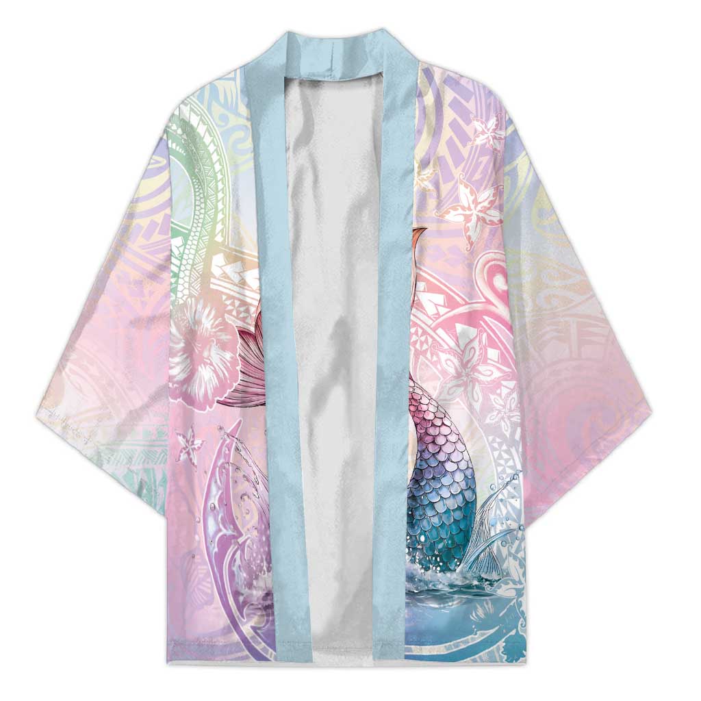Hawaii Mermaid Sweet Pastel Kimono Polynesian Pattern Fish Hook LT01 Unisex Multicolor - Polynesian Pride
