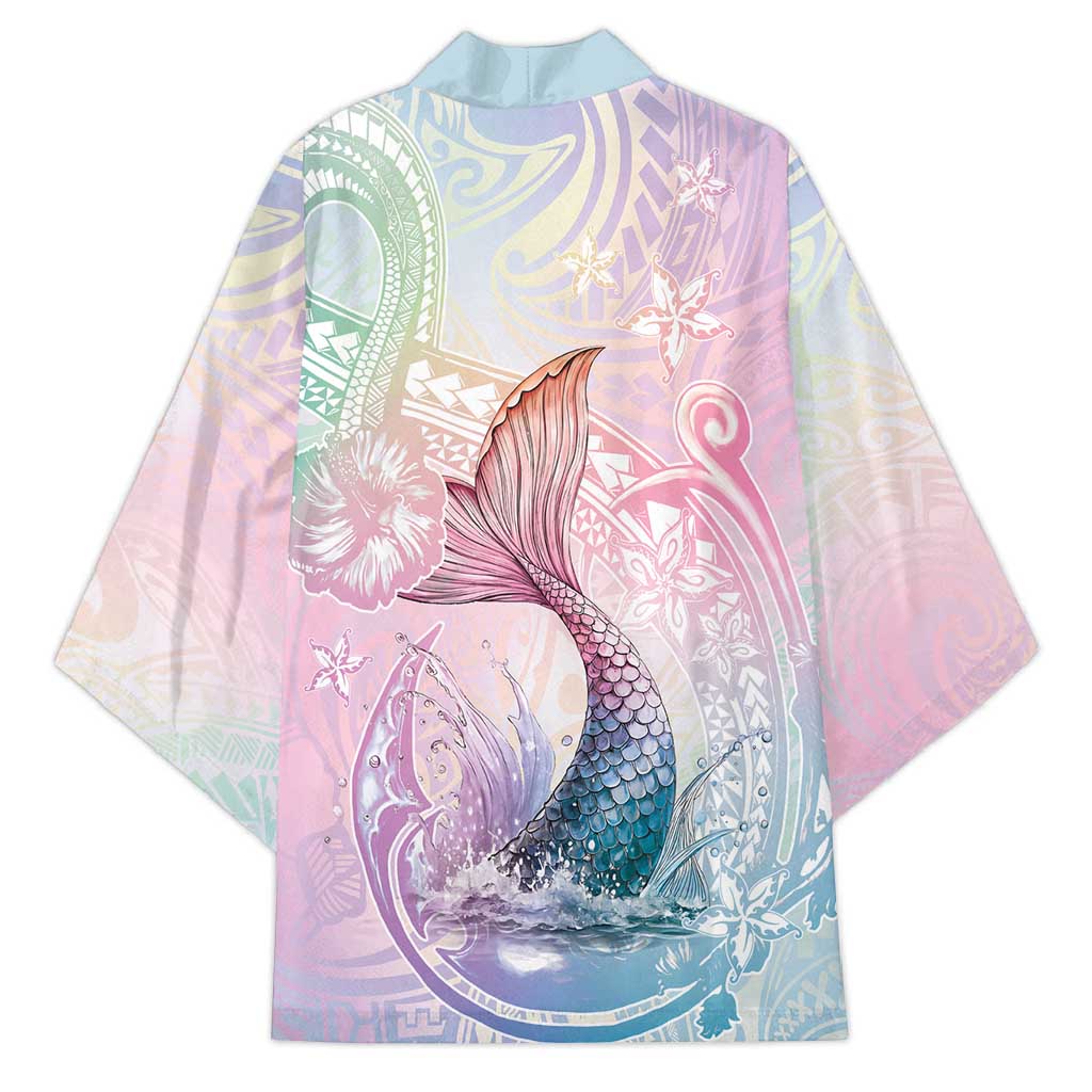 Hawaii Mermaid Sweet Pastel Kimono Polynesian Pattern Fish Hook LT01 - Polynesian Pride
