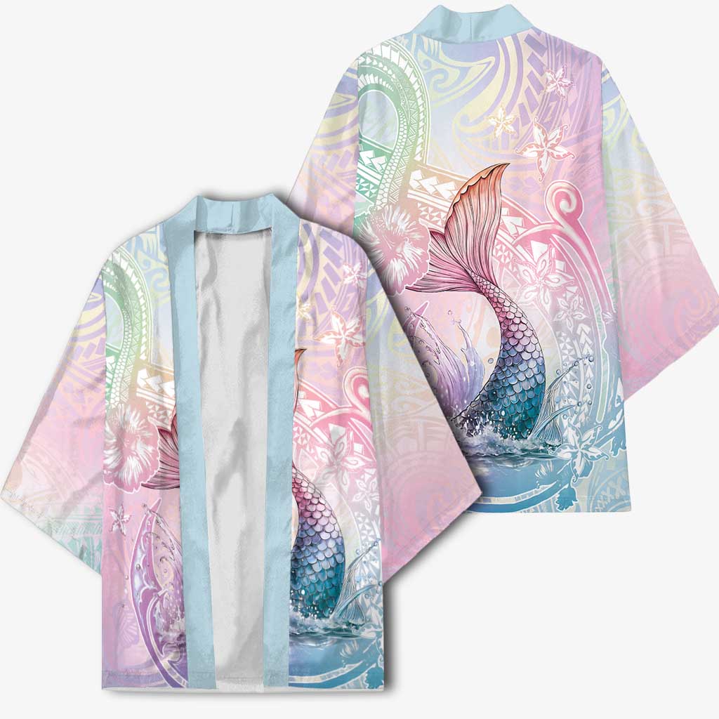 Hawaii Mermaid Sweet Pastel Kimono Polynesian Pattern Fish Hook LT01 - Polynesian Pride