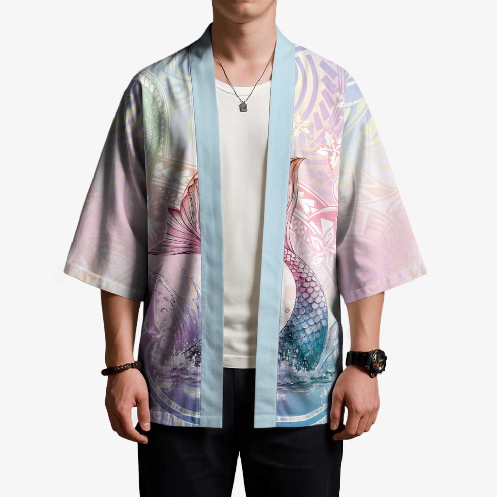 Hawaii Mermaid Sweet Pastel Kimono Polynesian Pattern Fish Hook LT01 - Polynesian Pride
