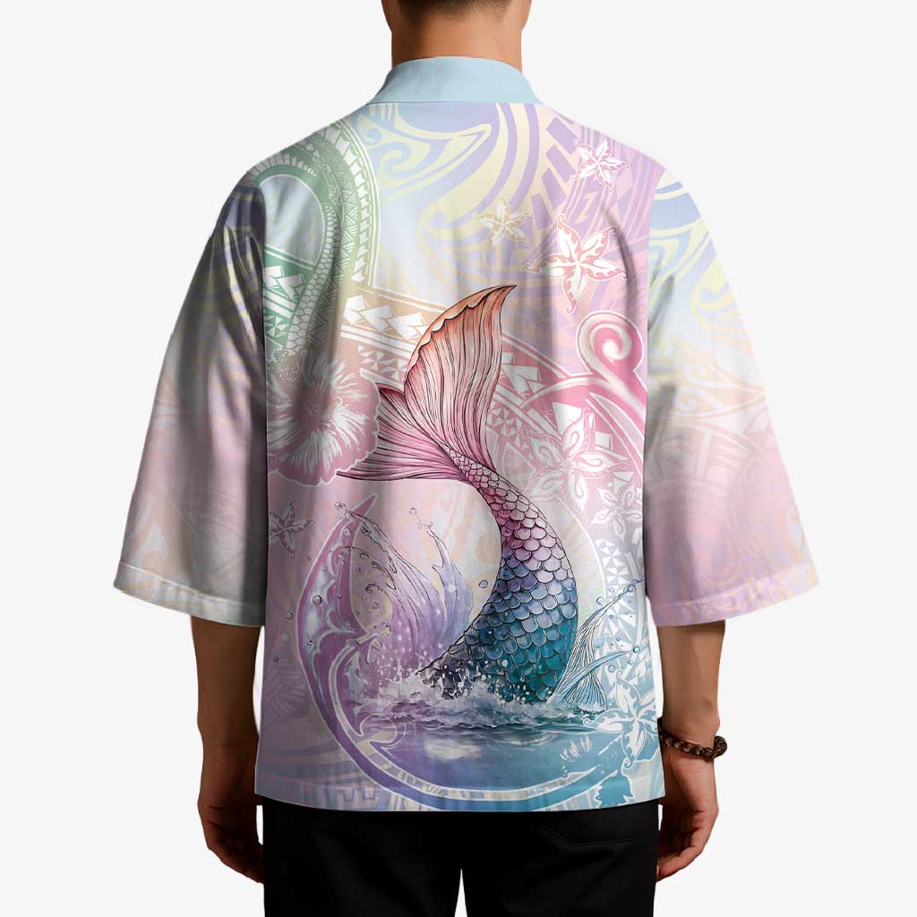 Hawaii Mermaid Sweet Pastel Kimono Polynesian Pattern Fish Hook LT01 - Polynesian Pride