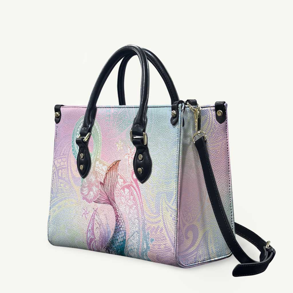 Hawaii Mermaid Sweet Pastel Leather Bag Polynesian Pattern Fish Hook LT01 Multicolor - Polynesian Pride