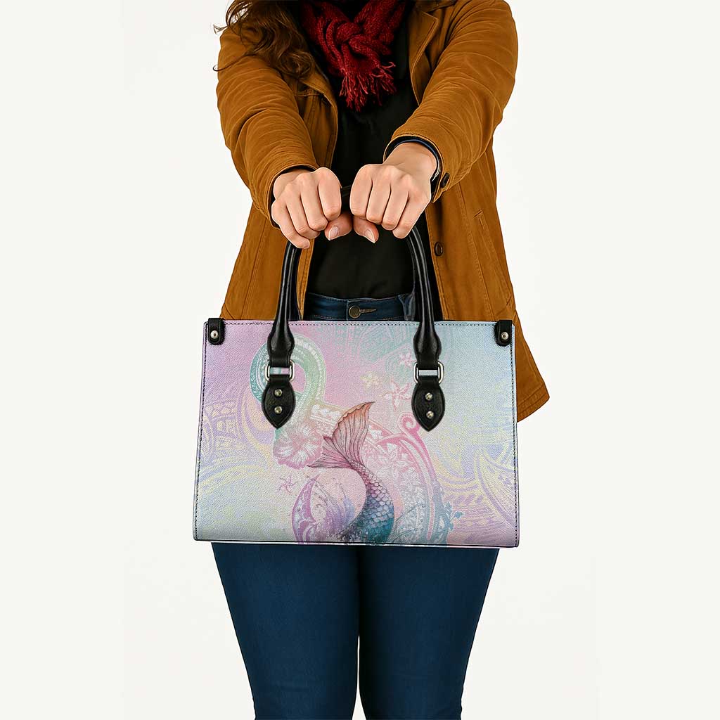 Hawaii Mermaid Sweet Pastel Leather Bag Polynesian Pattern Fish Hook LT01 - Polynesian Pride