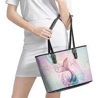 Hawaii Mermaid Sweet Pastel Leather Tote Bag Polynesian Pattern Fish Hook LT01 - Polynesian Pride