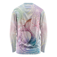 Hawaii Mermaid Sweet Pastel Long Sleeve Shirt Polynesian Pattern Fish Hook LT01 - Polynesian Pride