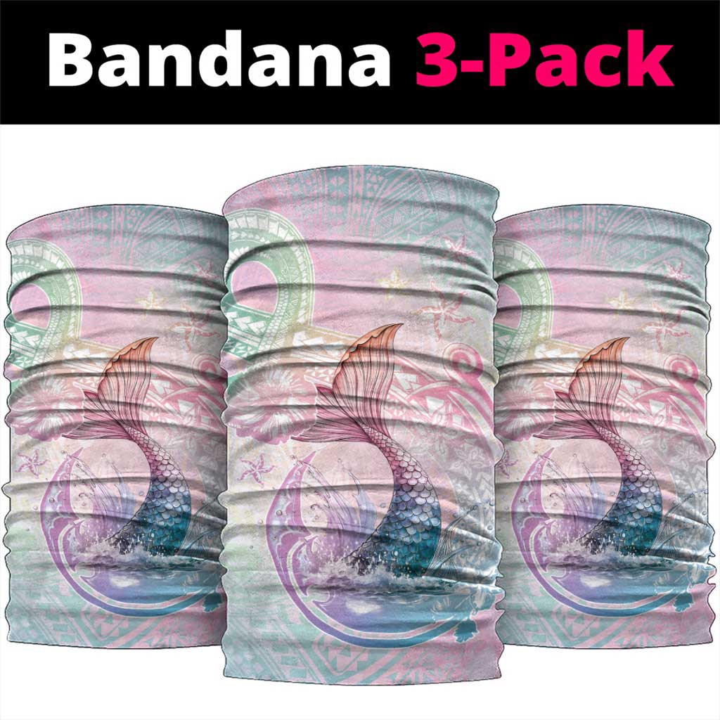 Hawaii Mermaid Sweet Pastel Neck Gaiter Polynesian Pattern Fish Hook LT01 package One Size: 25*50cm Multicolor - Polynesian Pride