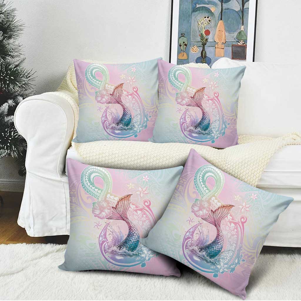 Hawaii Mermaid Sweet Pastel Pillow Cover Polynesian Pattern Fish Hook LT01 - Polynesian Pride
