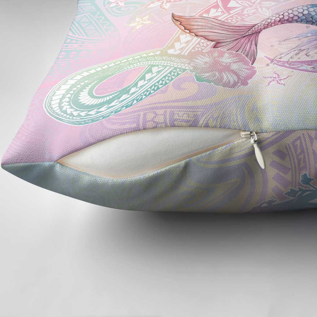 Hawaii Mermaid Sweet Pastel Pillow Cover Polynesian Pattern Fish Hook LT01 - Polynesian Pride