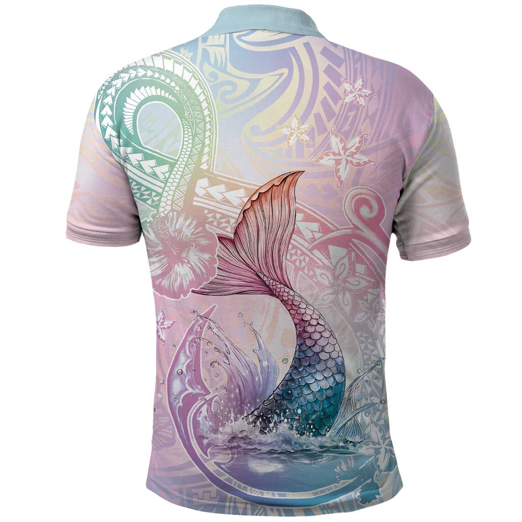Hawaii Mermaid Sweet Pastel Polo Shirt Polynesian Pattern Fish Hook LT01 - Polynesian Pride