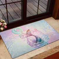 Hawaii Mermaid Sweet Pastel Rubber Doormat Polynesian Pattern Fish Hook LT01 - Polynesian Pride