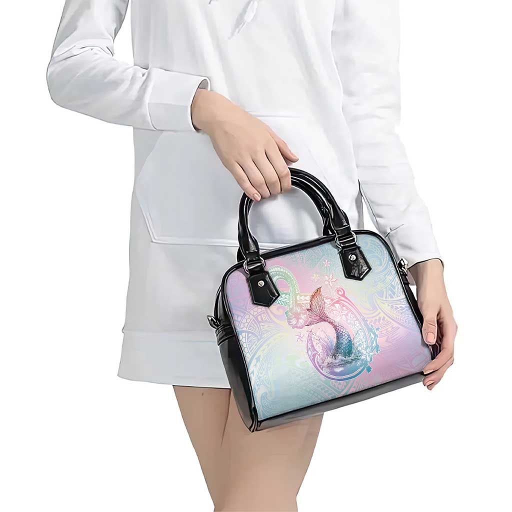 Hawaii Mermaid Sweet Pastel Shoulder Handbag Polynesian Pattern Fish Hook LT01 - Polynesian Pride