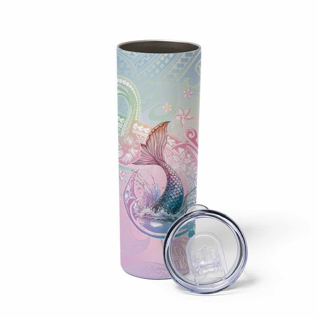 Hawaii Mermaid Sweet Pastel Skinny Tumbler Polynesian Pattern Fish Hook LT01 - Polynesian Pride