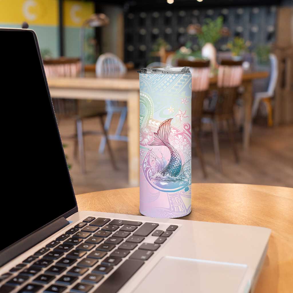 Hawaii Mermaid Sweet Pastel Skinny Tumbler Polynesian Pattern Fish Hook LT01 - Polynesian Pride