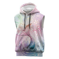 Hawaii Mermaid Sweet Pastel Sleeveless Hoodie Polynesian Pattern Fish Hook LT01 Multicolor - Polynesian Pride