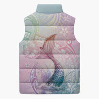 Hawaii Mermaid Sweet Pastel Sleeveless Puffer Jacket Polynesian Pattern Fish Hook LT01 - Polynesian Pride