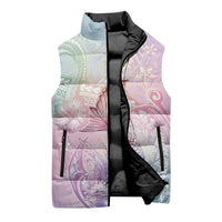 Hawaii Mermaid Sweet Pastel Sleeveless Puffer Jacket Polynesian Pattern Fish Hook LT01 - Polynesian Pride