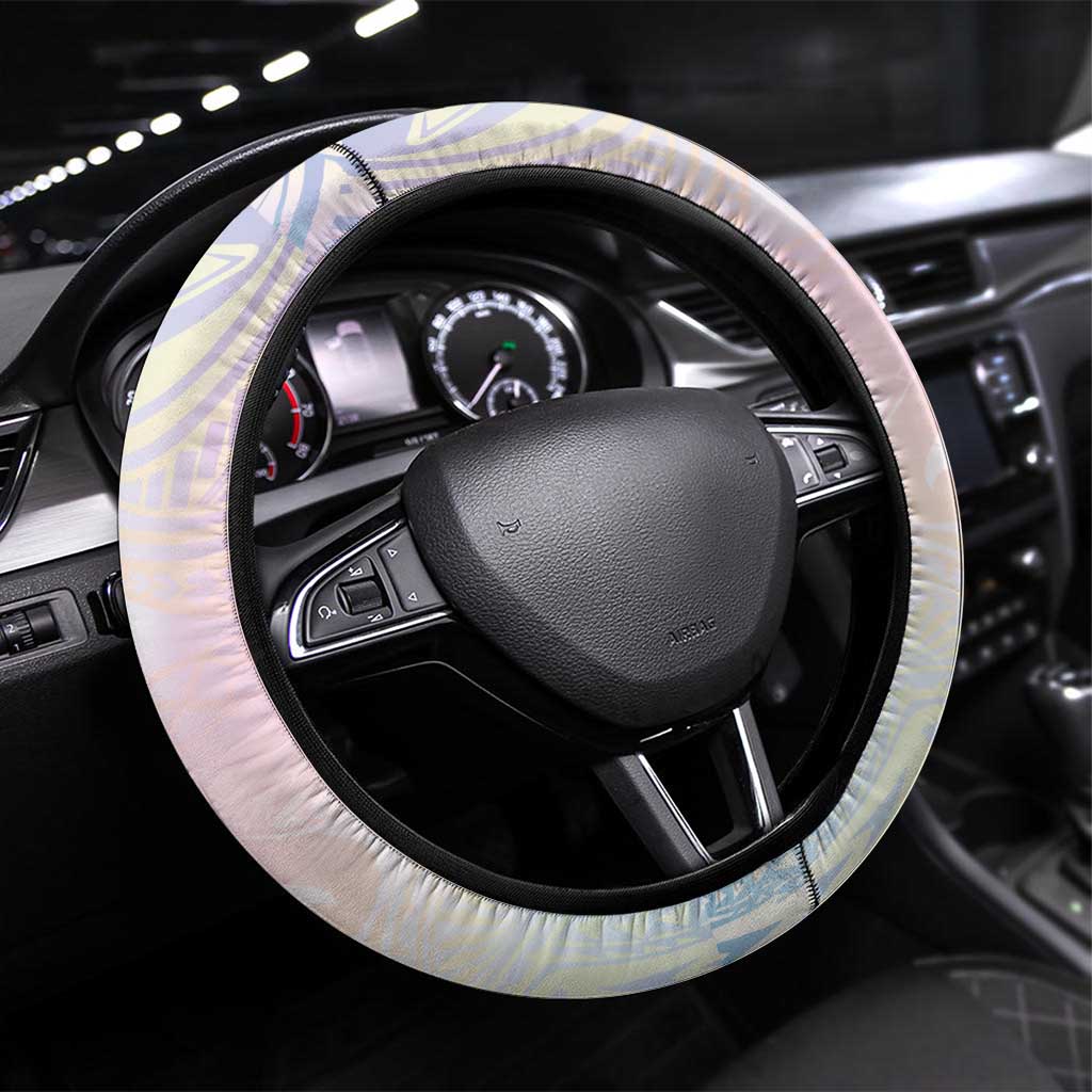 Hawaii Mermaid Sweet Pastel Steering Wheel Cover Polynesian Pattern Fish Hook LT01 Universal Fit Multicolor - Polynesian Pride