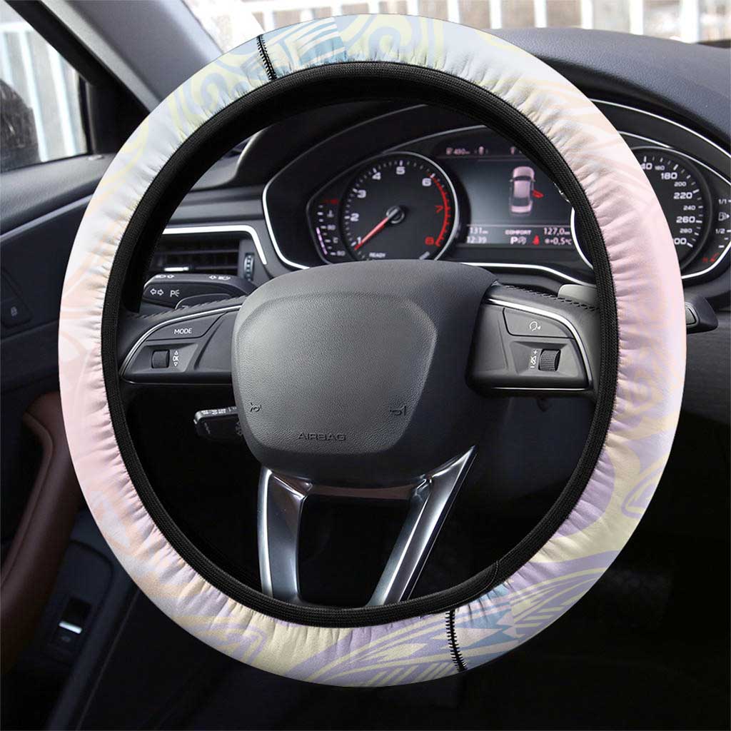 Hawaii Mermaid Sweet Pastel Steering Wheel Cover Polynesian Pattern Fish Hook LT01 - Polynesian Pride