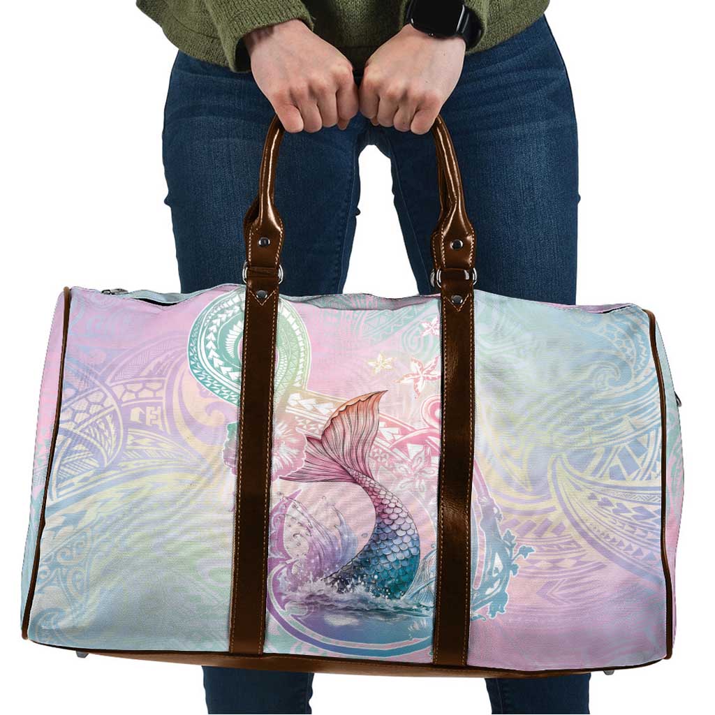 Hawaii Mermaid Sweet Pastel Travel Bag Polynesian Pattern Fish Hook