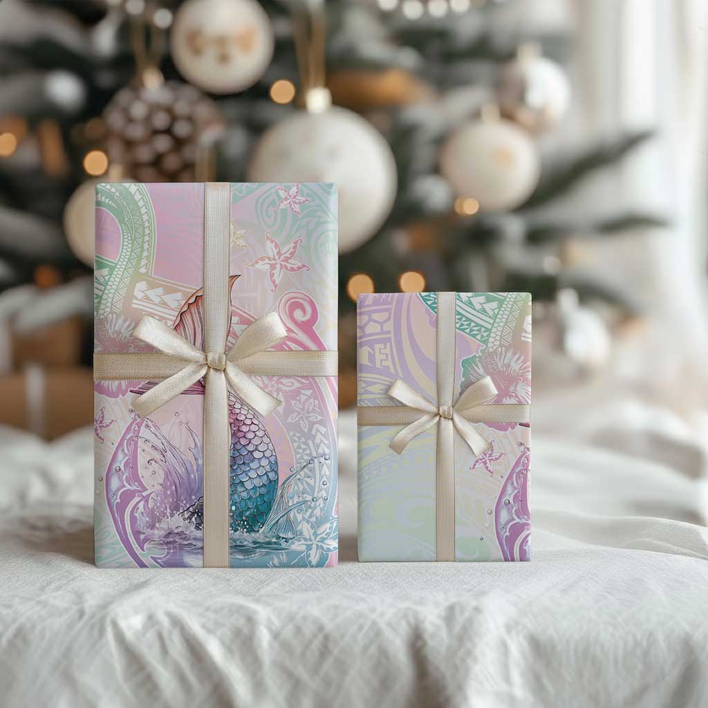 Hawaii Mermaid Sweet Pastel Wrapping Paper Polynesian Pattern Fish Hook LT01 - Polynesian Pride