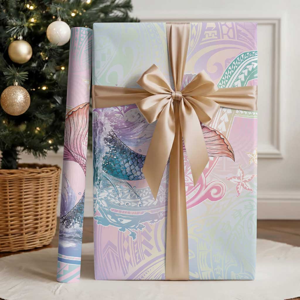 Hawaii Mermaid Sweet Pastel Wrapping Paper Polynesian Pattern Fish Hook LT01 - Polynesian Pride