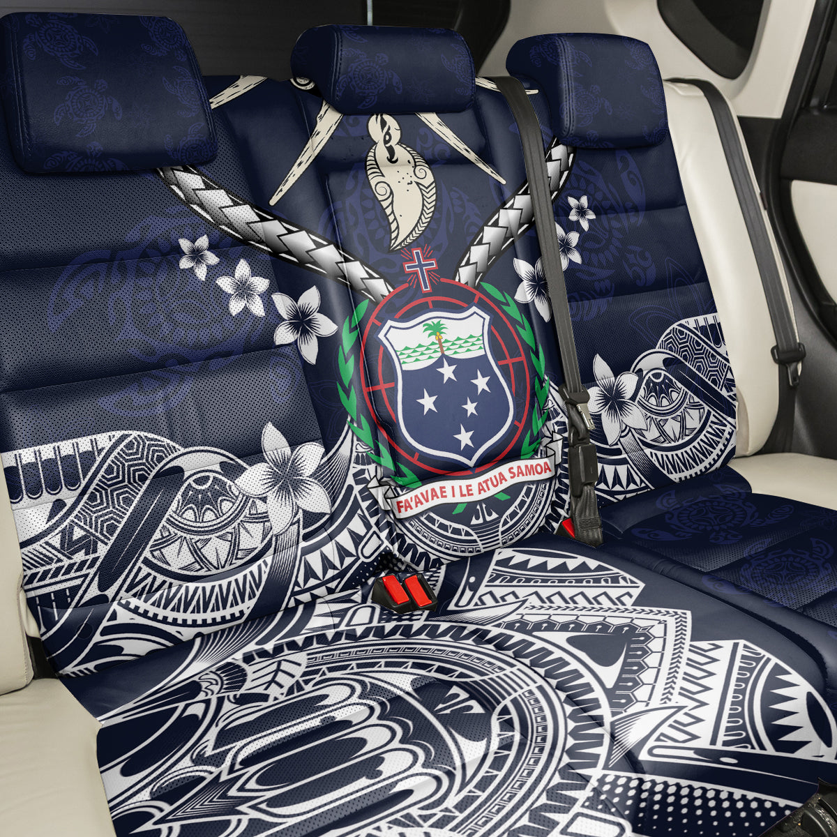 Samoa Independence Day Back Car Seat Cover Ula Nifo Mix Turtle