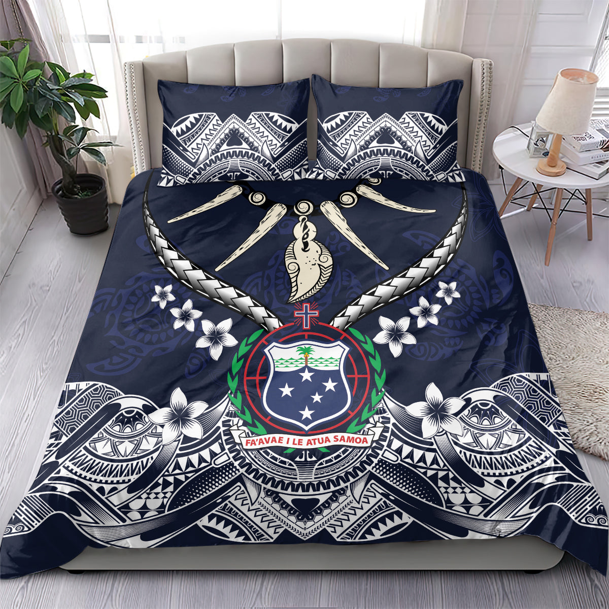 Samoa Independence Day Bedding Set Ula Nifo Mix Turtle
