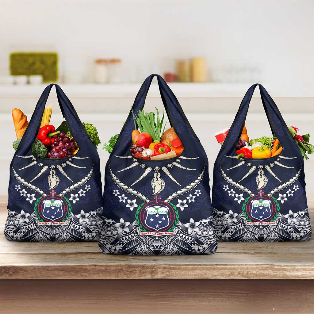 Samoa Independence Day Grocery Bag Ula Nifo Mix Turtle LT01 3-pack One Size Blue - Polynesian Pride