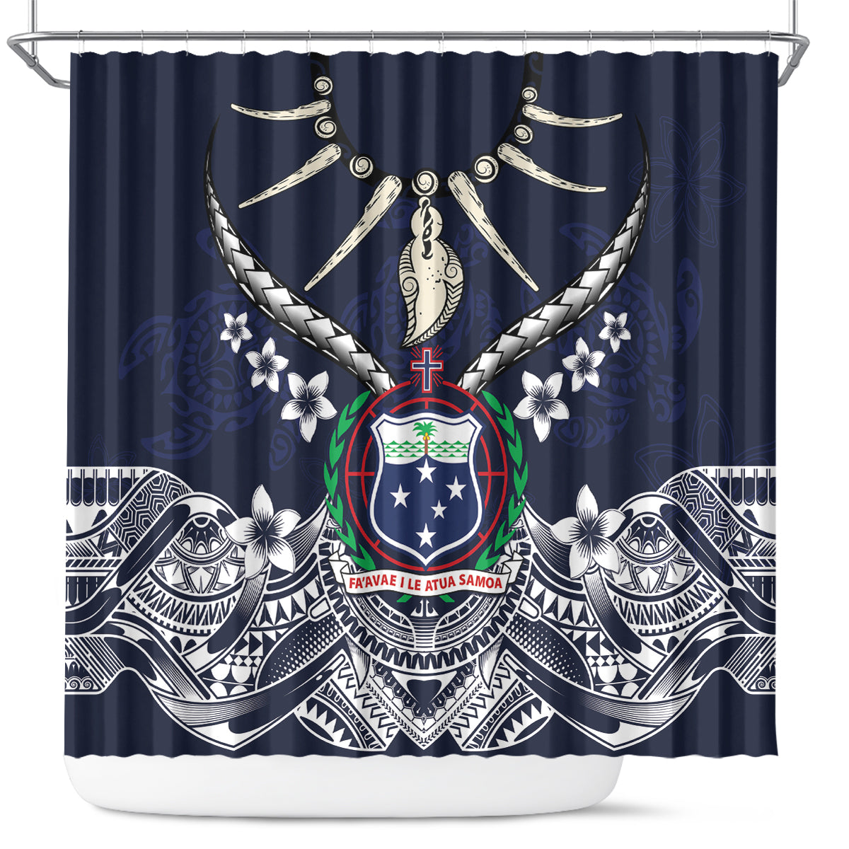 Samoa Independence Day Shower Curtain Ula Nifo Mix Turtle