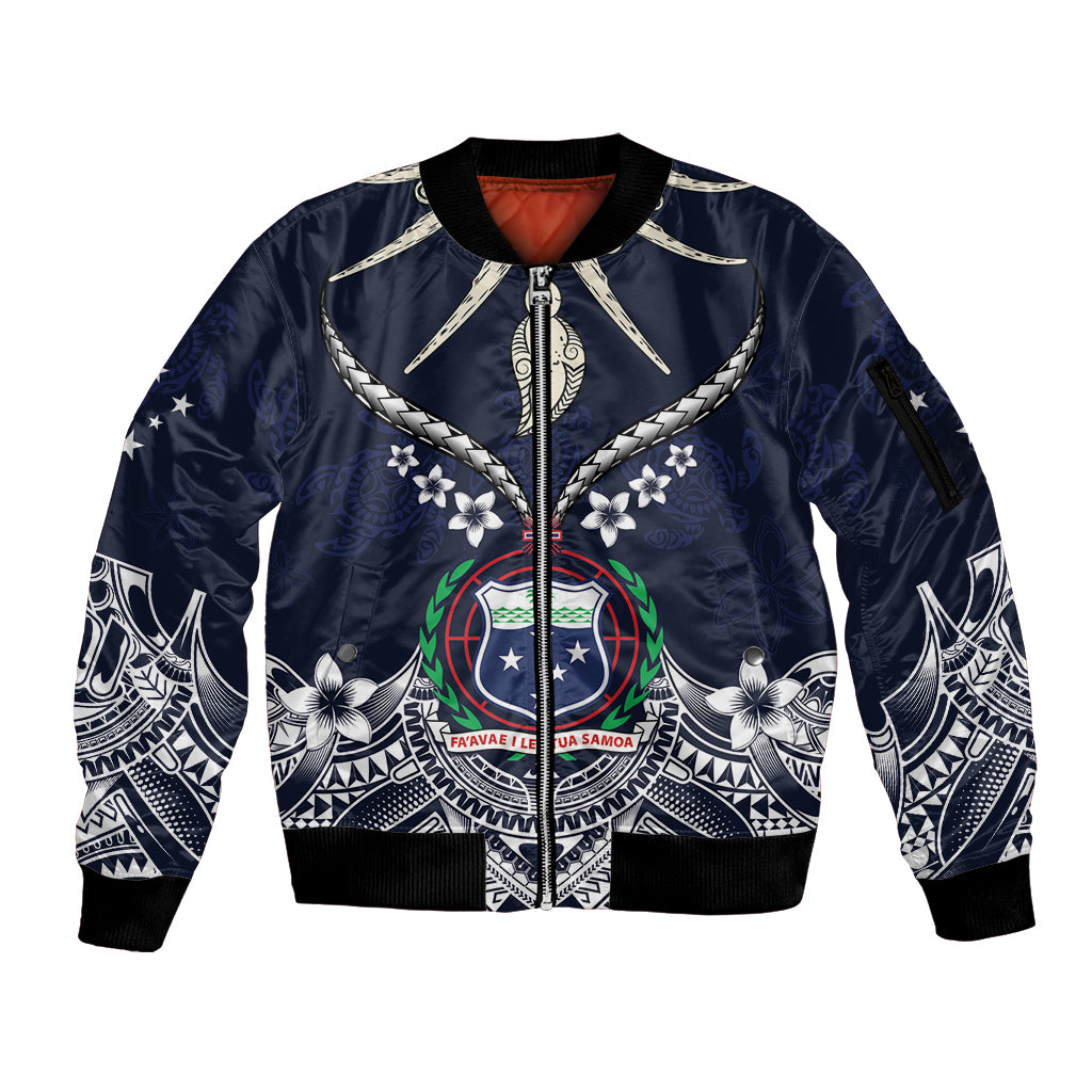 Samoa Independence Day Sleeve Zip Bomber Jacket Ula Nifo Mix Turtle