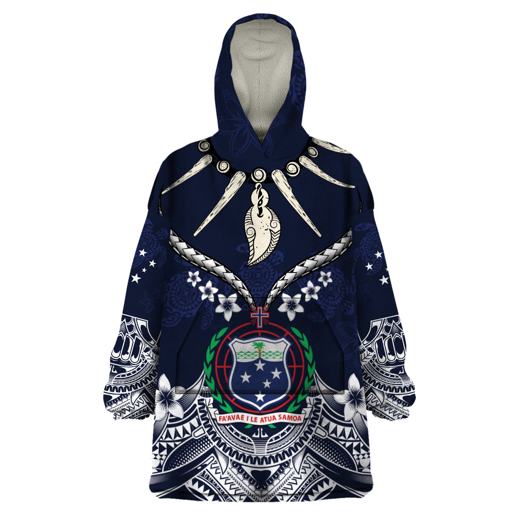 Samoa Independence Day Wearable Blanket Hoodie Ula Nifo Mix Turtle