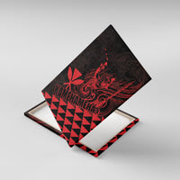 King Kamehameha Day Canvas Wall Art Kakau Polynesian Pattern LT01 With Frame Red - Polynesian Pride