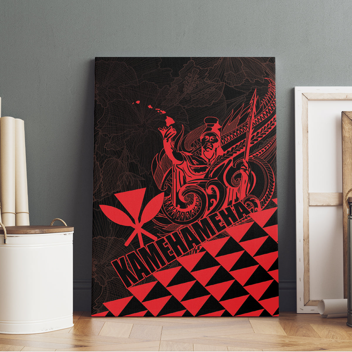 King Kamehameha Day Canvas Wall Art Kakau Polynesian Pattern LT01 - Polynesian Pride