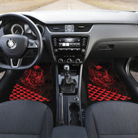 King Kamehameha Day Car Mats Kakau Polynesian Pattern LT01 Set 2pcs - Front Red - Polynesian Pride