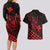 Personalized King Kamehameha Day Couples Matching Long Sleeve Bodycon Dress and Hawaiian Shirt Kakau Polynesian Pattern