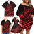 Personalized King Kamehameha Day Family Matching Off Shoulder Short Dress and Hawaiian Shirt Kakau Polynesian Pattern