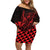 Personalized King Kamehameha Day Family Matching Off Shoulder Short Dress and Hawaiian Shirt Kakau Polynesian Pattern