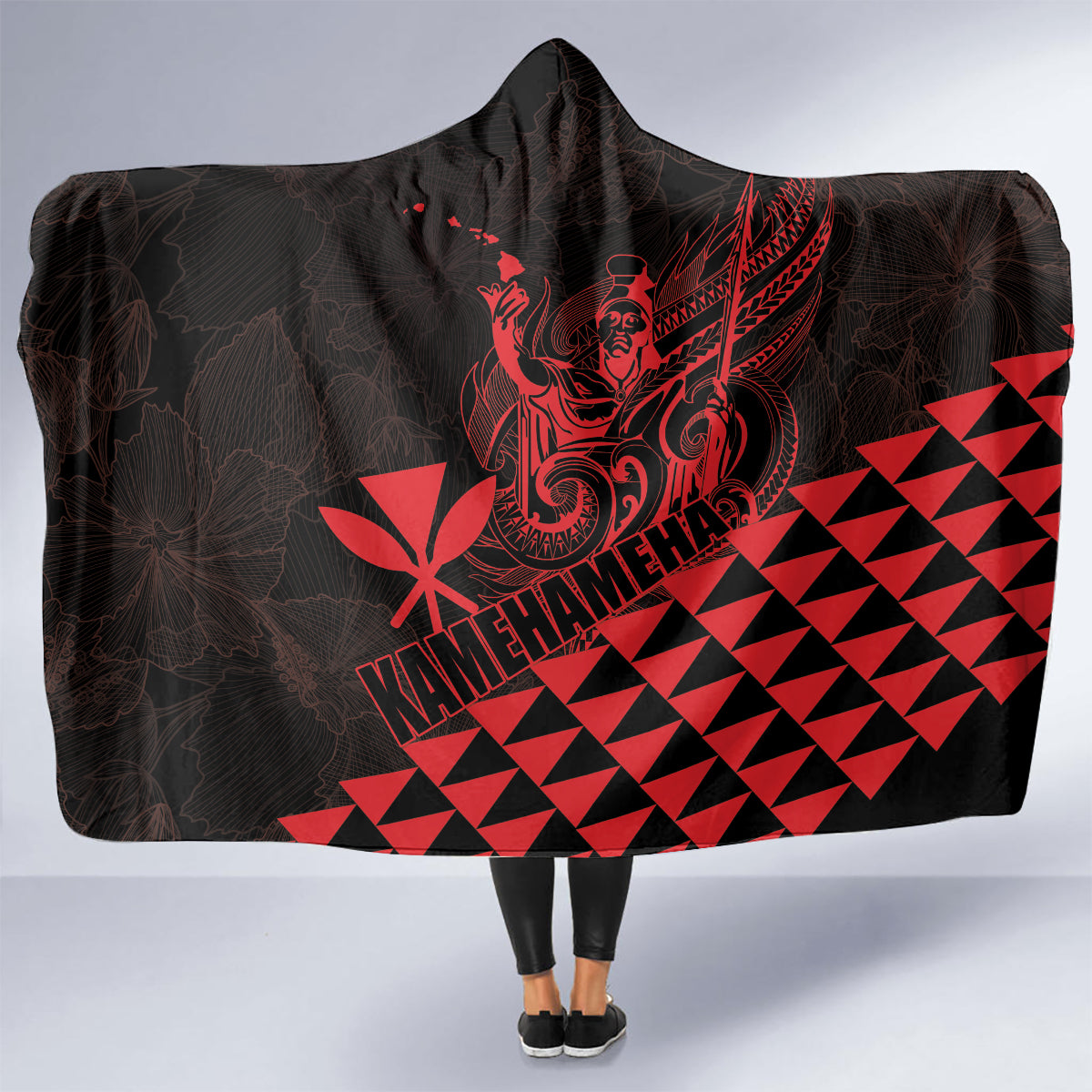 King Kamehameha Day Hooded Blanket Kakau Polynesian Pattern LT01 - Polynesian Pride