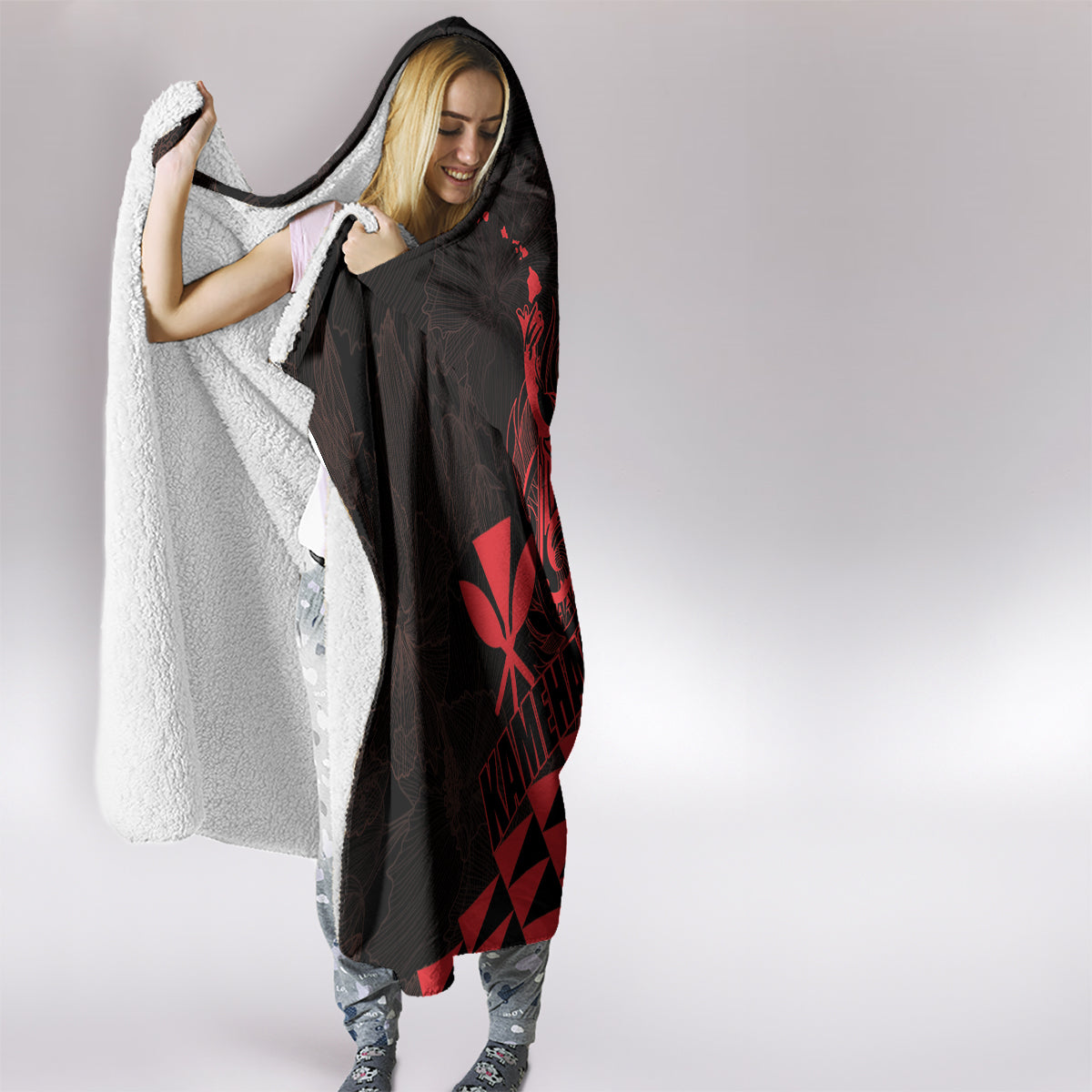 King Kamehameha Day Hooded Blanket Kakau Polynesian Pattern LT01 - Polynesian Pride