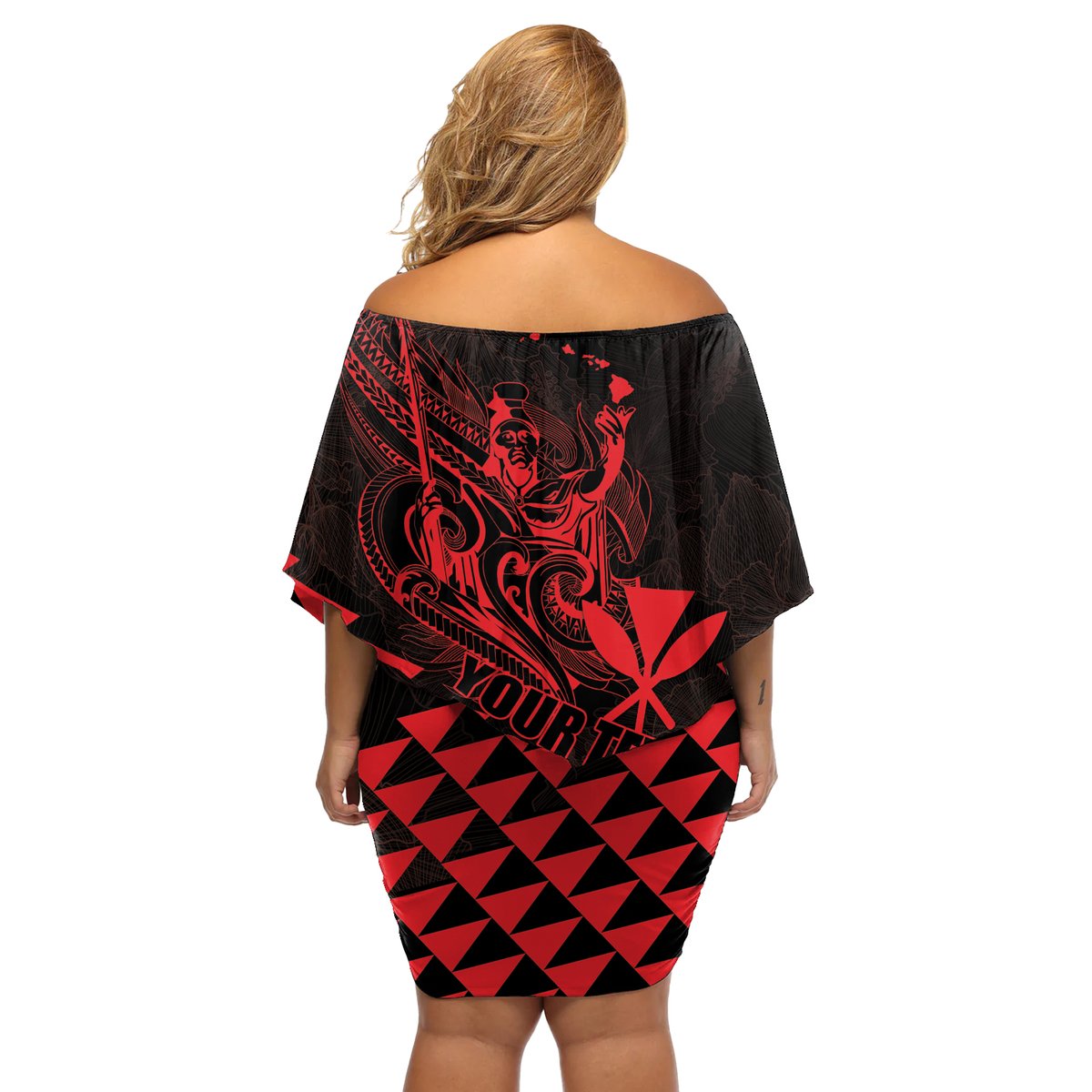 Personalized King Kamehameha Day Off Shoulder Short Dress Kakau Polynesian Pattern LT01 - Polynesian Pride
