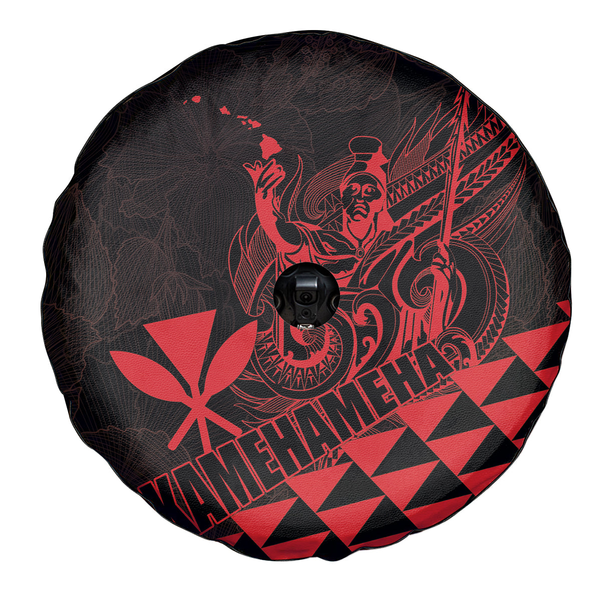 King Kamehameha Day Spare Tire Cover Kakau Polynesian Pattern LT01 - Polynesian Pride