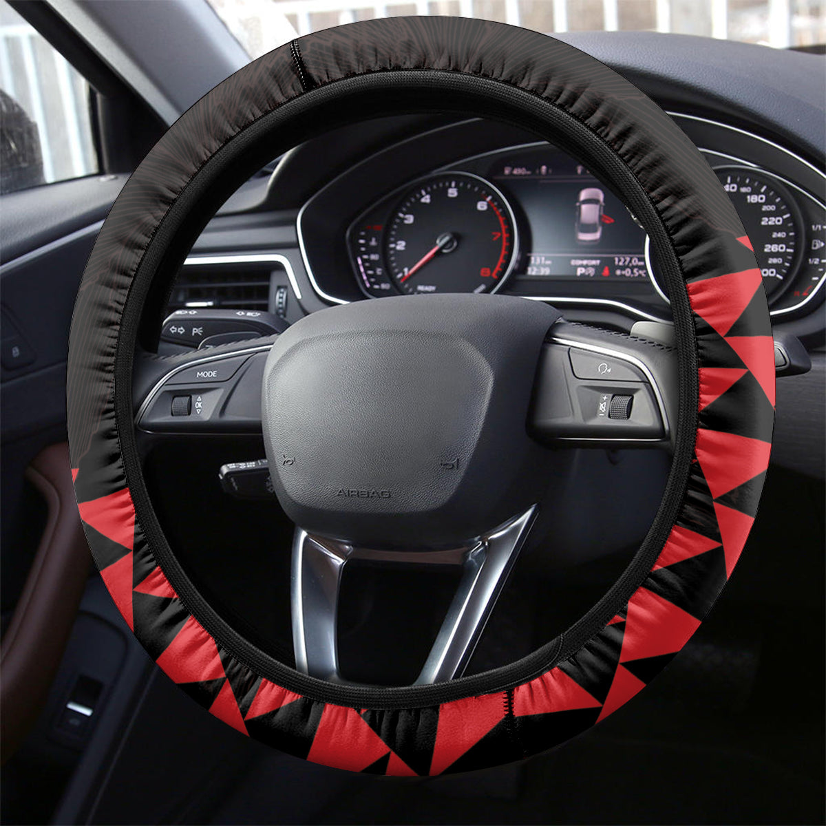 King Kamehameha Day Steering Wheel Cover Kakau Polynesian Pattern LT01 - Polynesian Pride